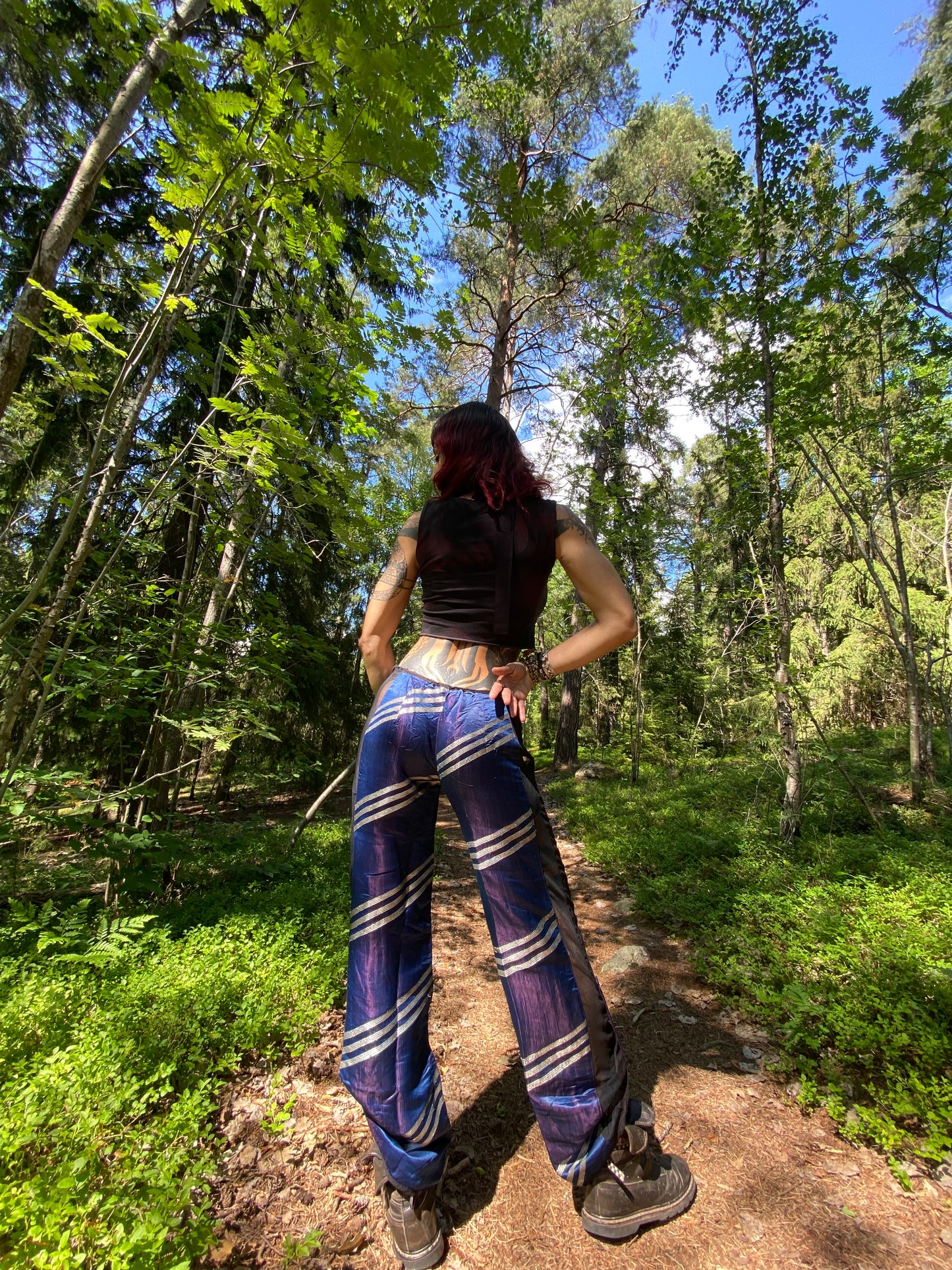 Silk suspender pants