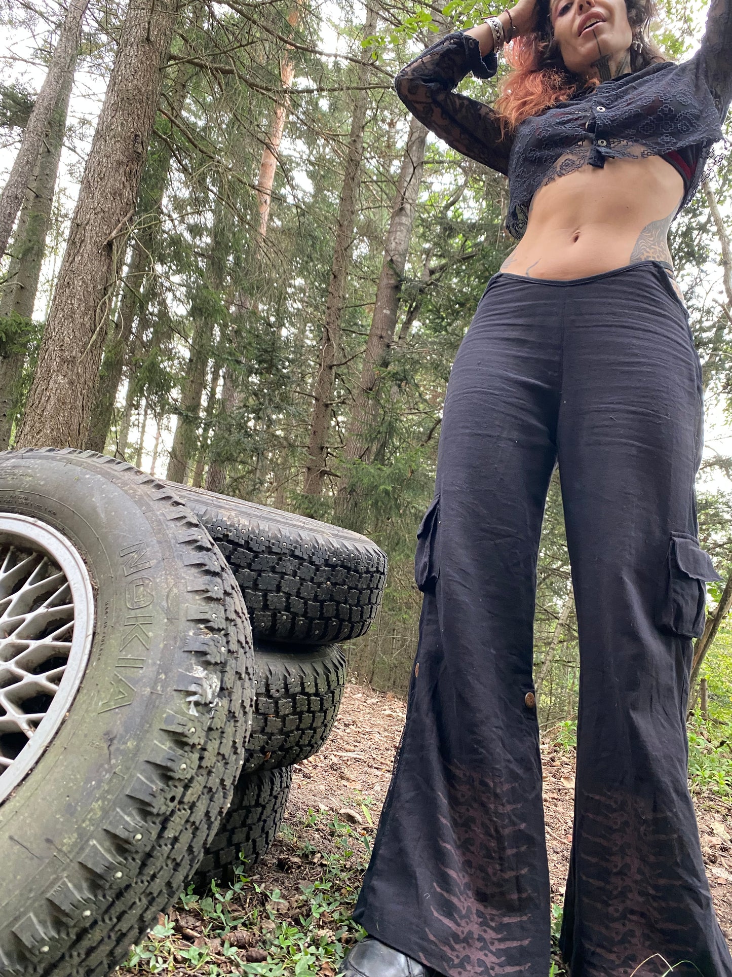 Cotton chichi pant with pockets and adjustable length