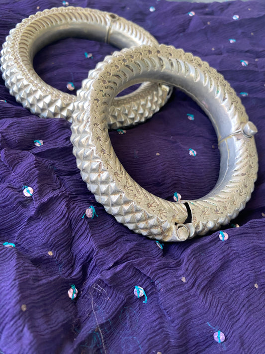 Antique Bangle – Silver Metal Mix from Gujarat (Single Piece)