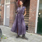 Silk kaftan long dress with big hoodie