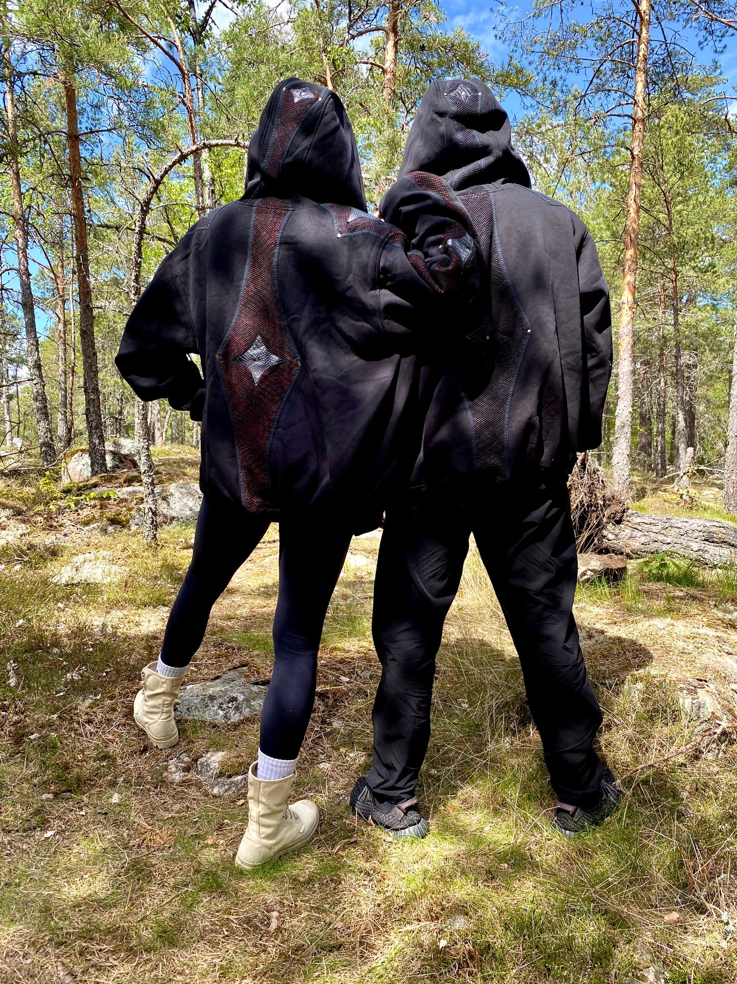 Black layered hoodie