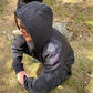 Black layered hoodie