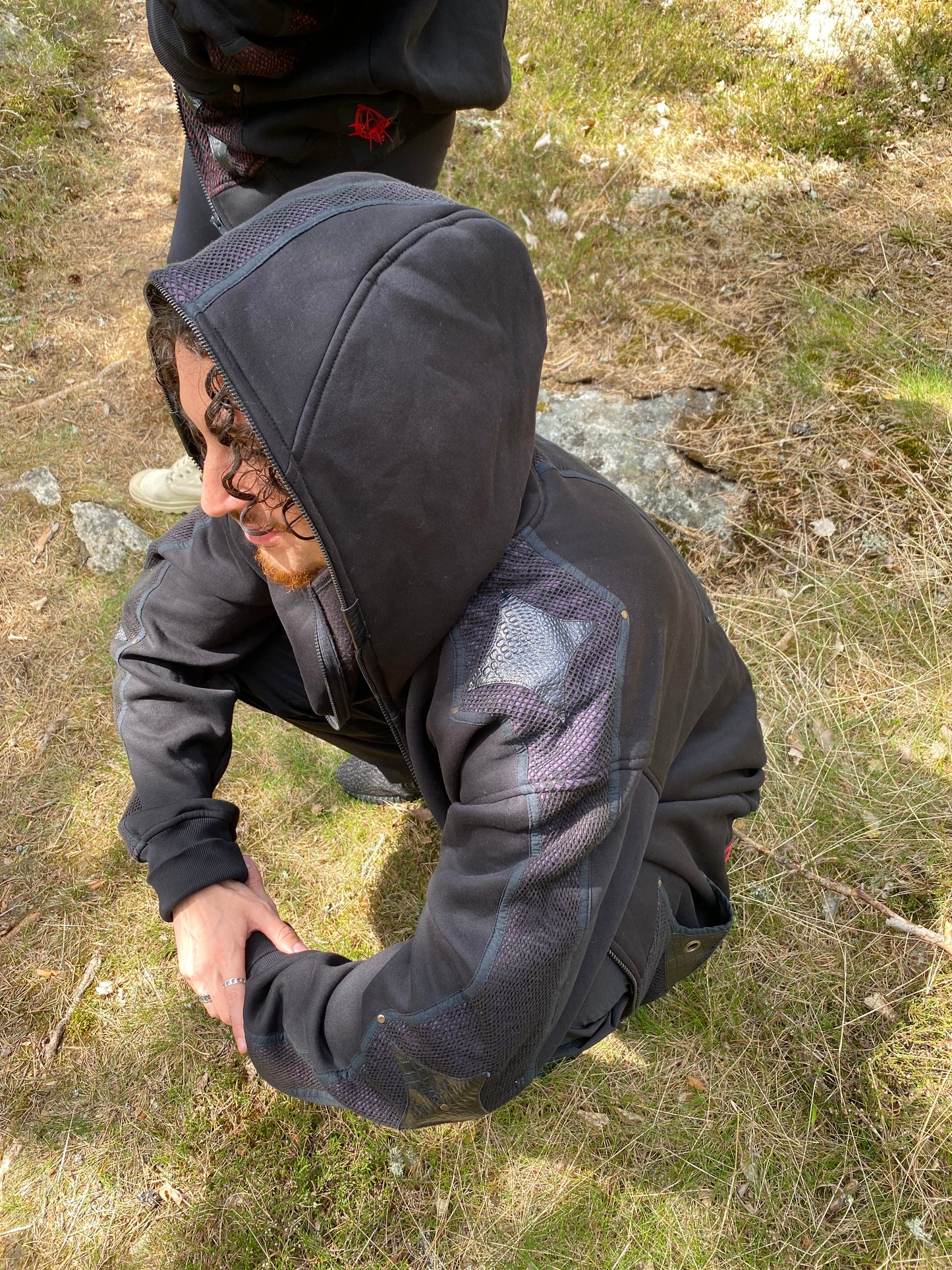 Black layered hoodie