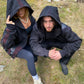 Black layered hoodie