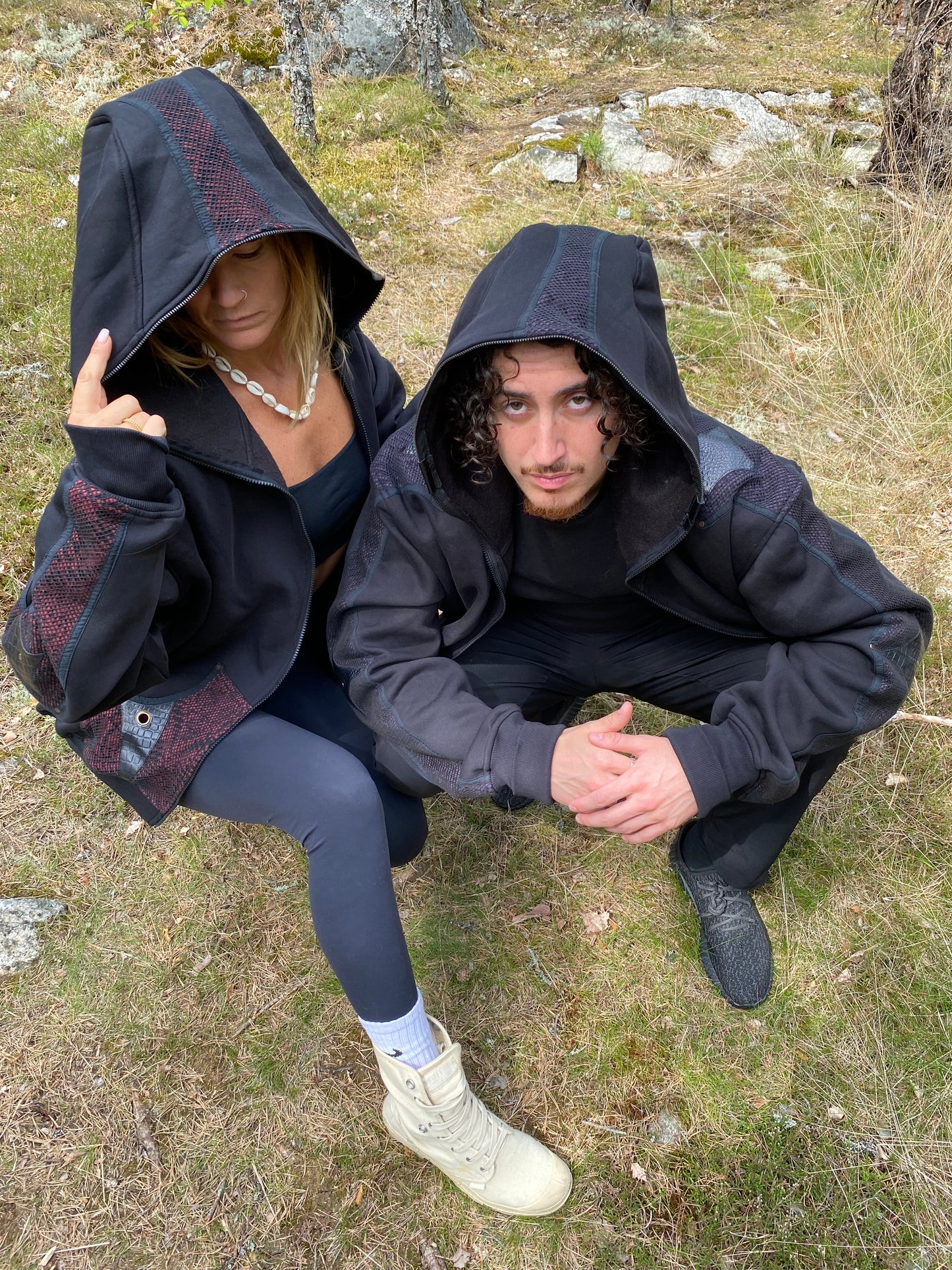 Black layered hoodie