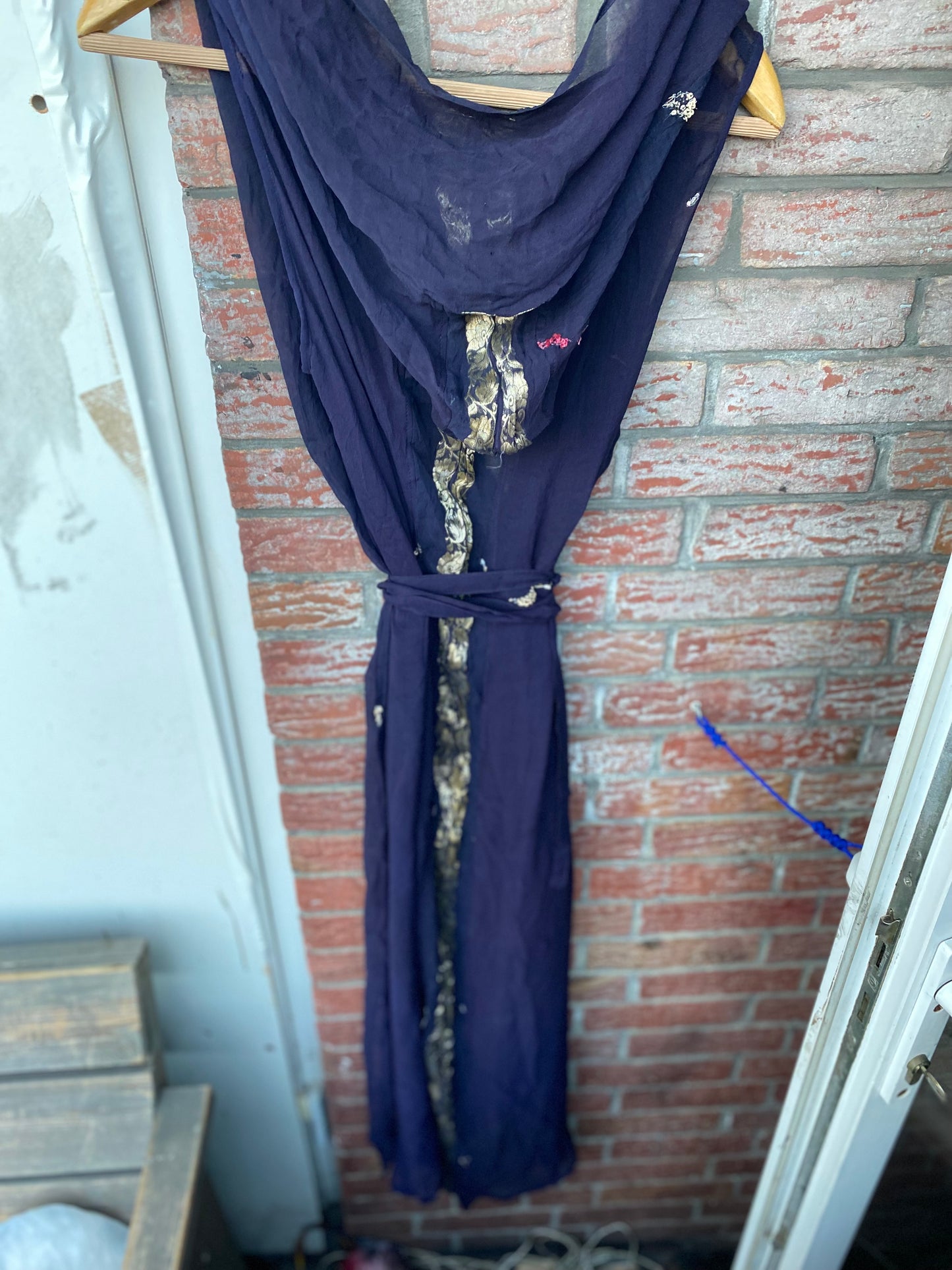 Silk kaftan long dress with big hoodie