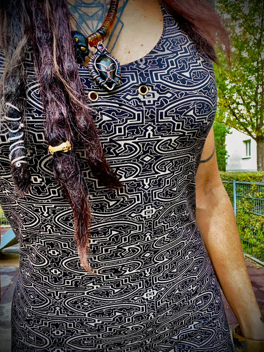 Jumpsuit with Shipibo inspired print