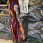 Silk kaftan long dress with big hoodie