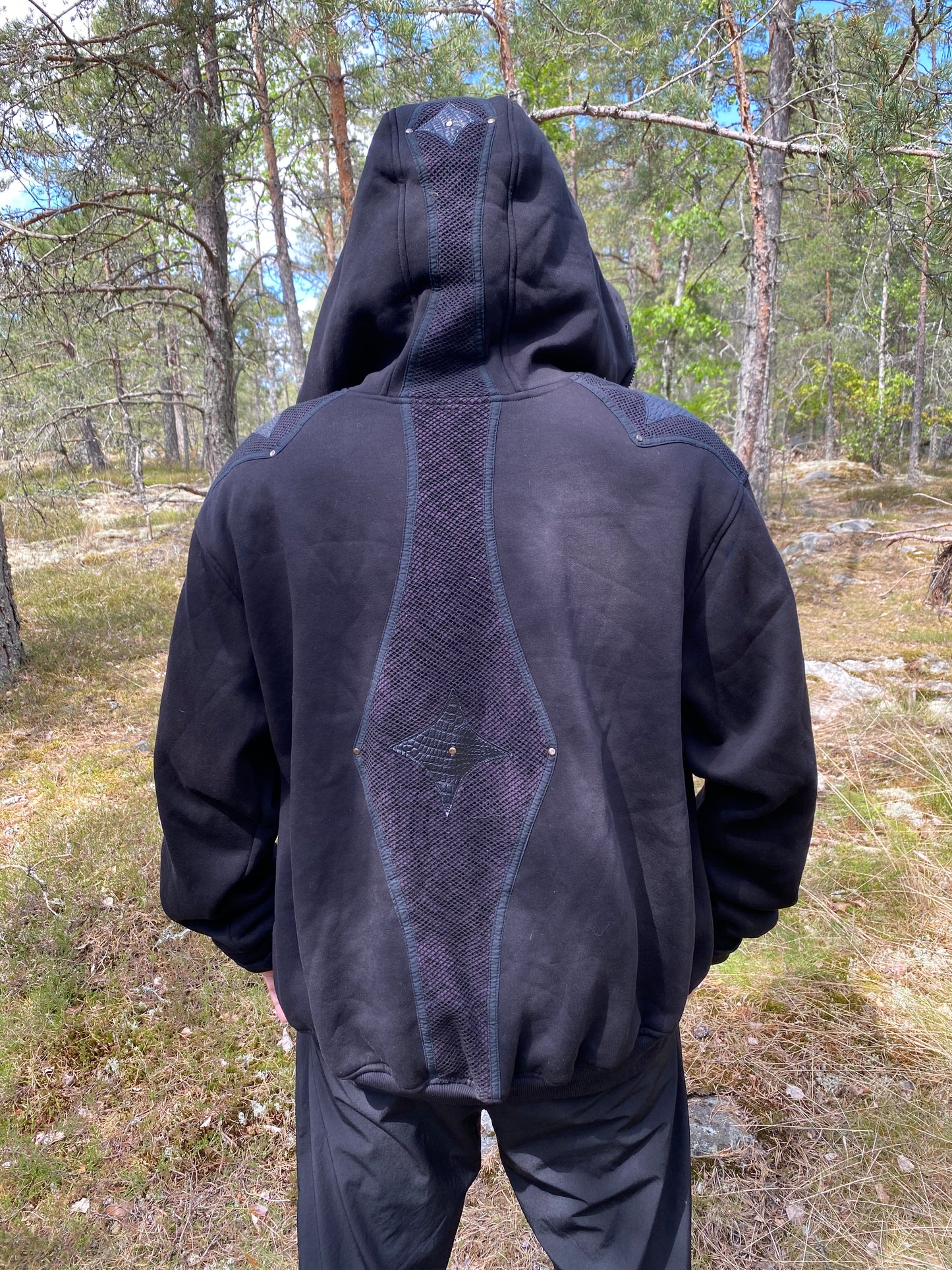 Black layered hoodie
