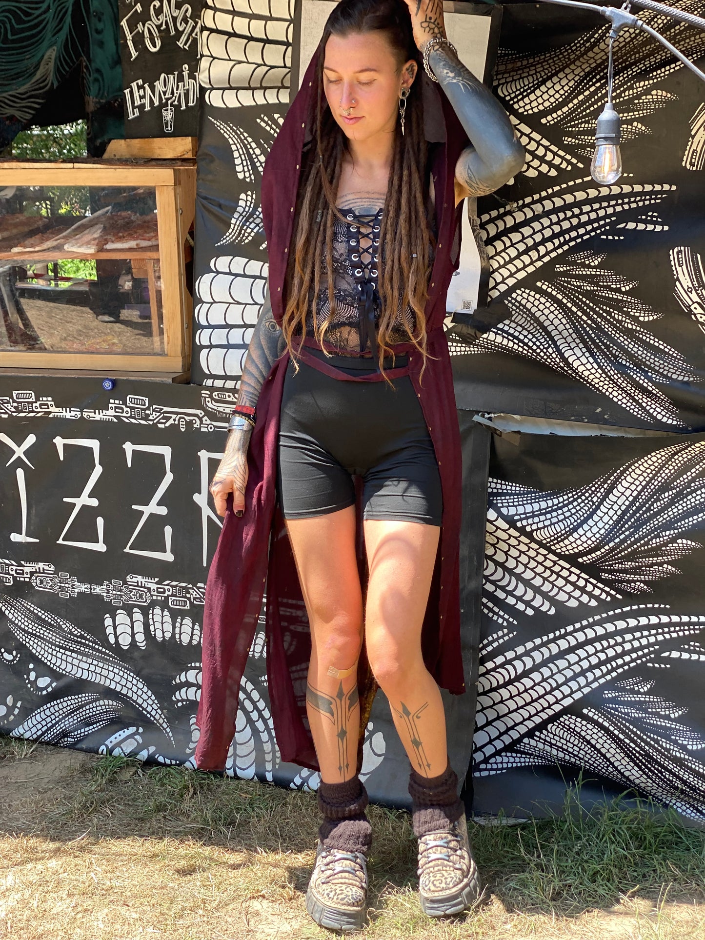 Silk kaftan long dress with big hoodie