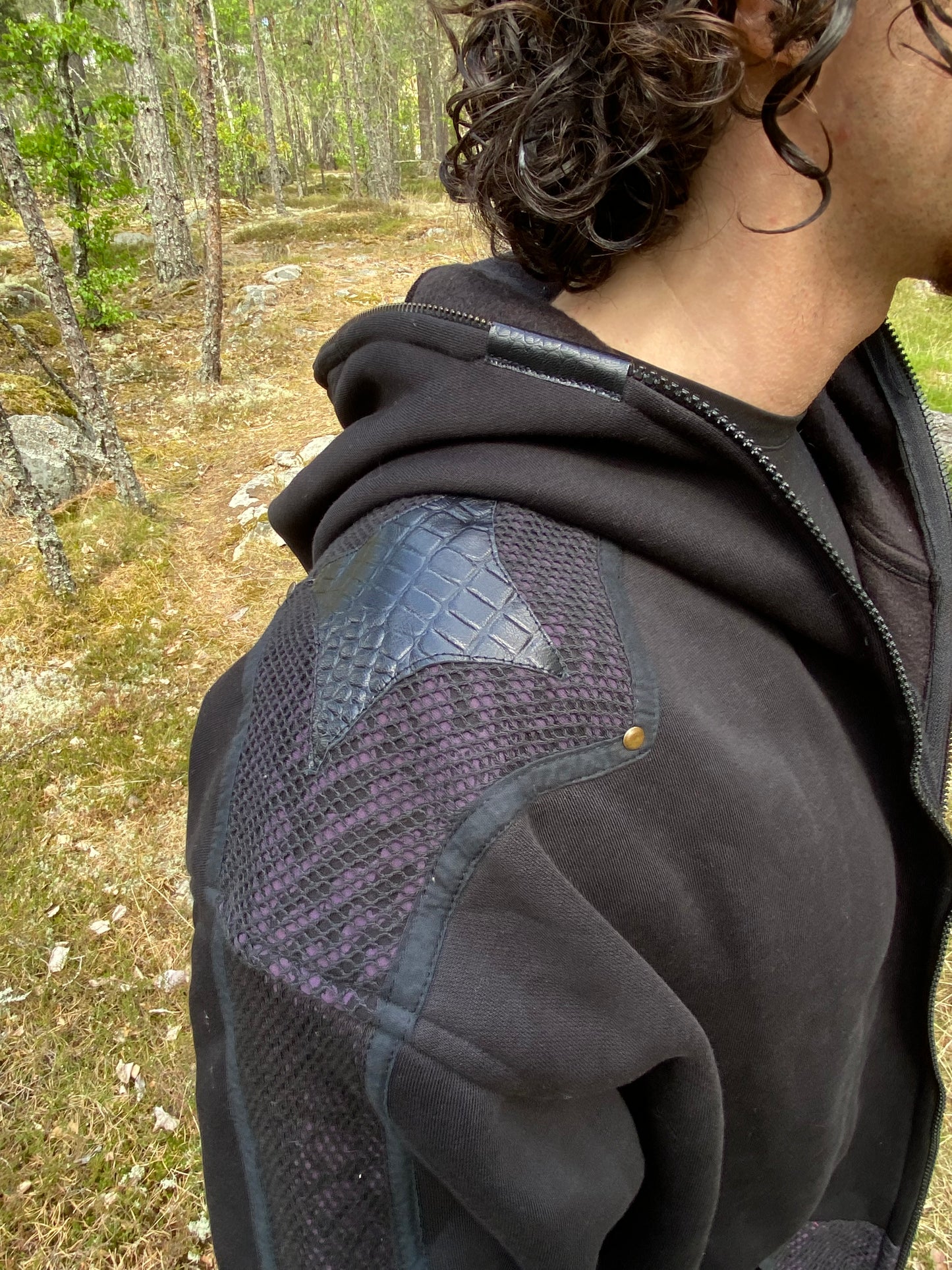 Black layered hoodie