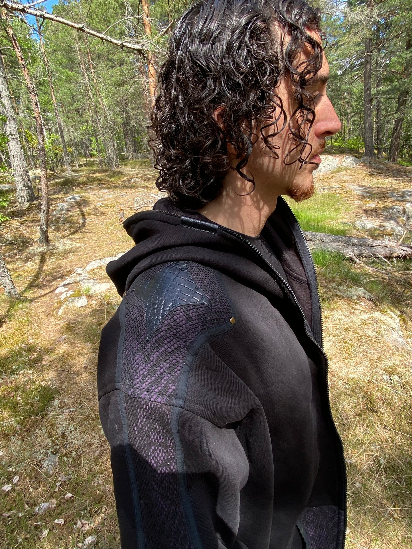 Black layered hoodie