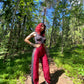 Silk suspender pants