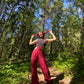Silk suspender pants