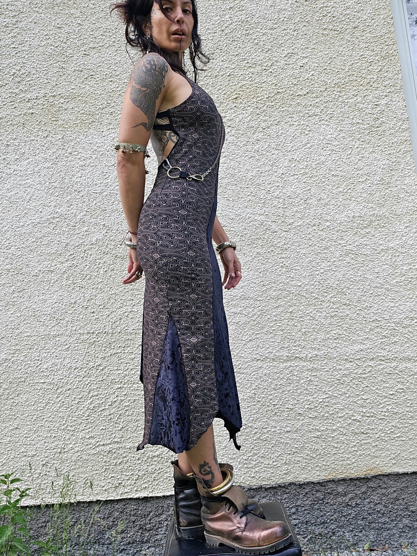 Long dress with shipibo inspired print