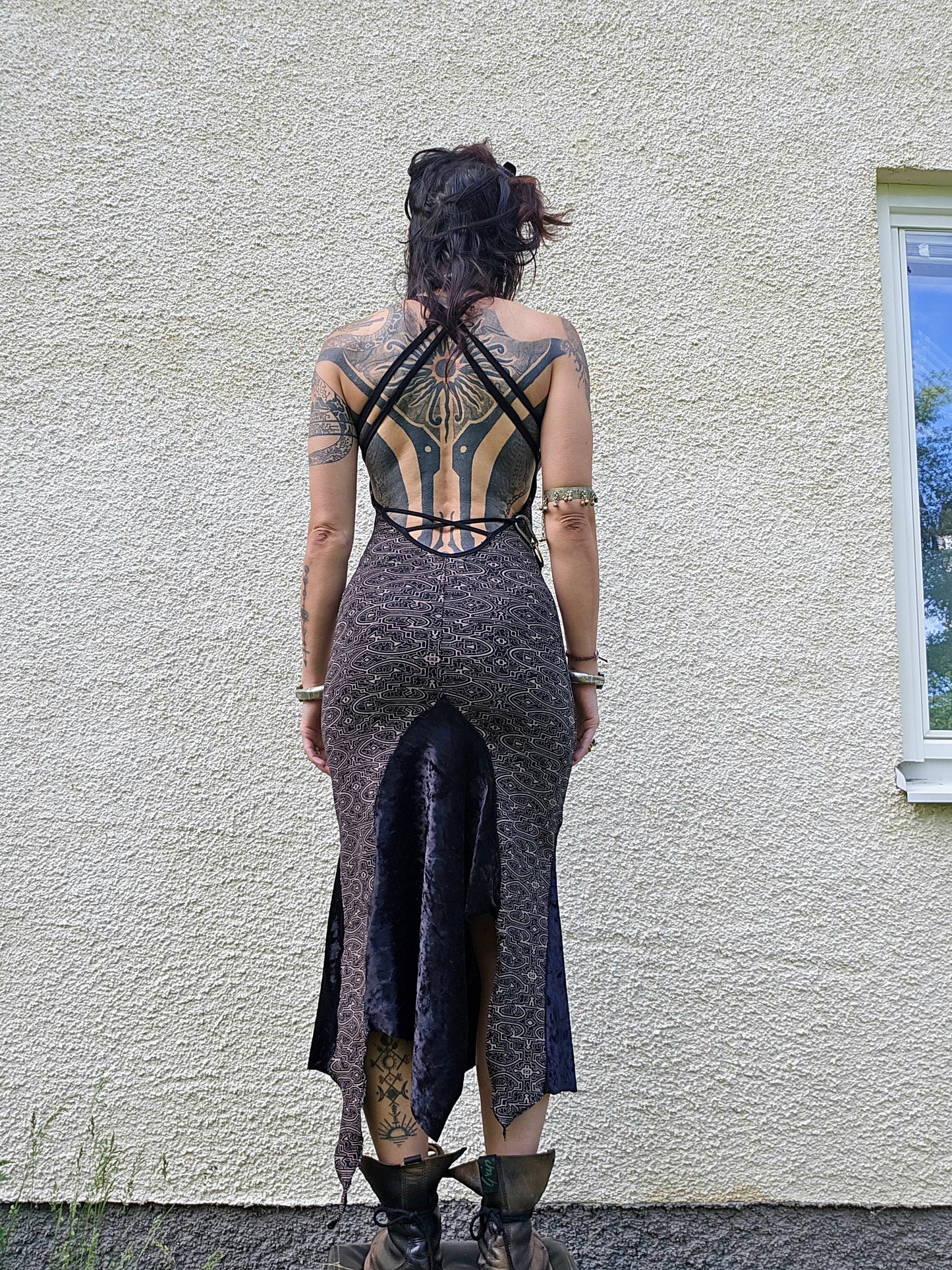 Long dress with shipibo inspired print
