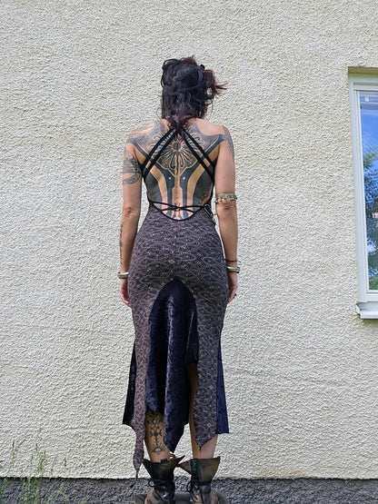 Long dress with shipibo inspired print