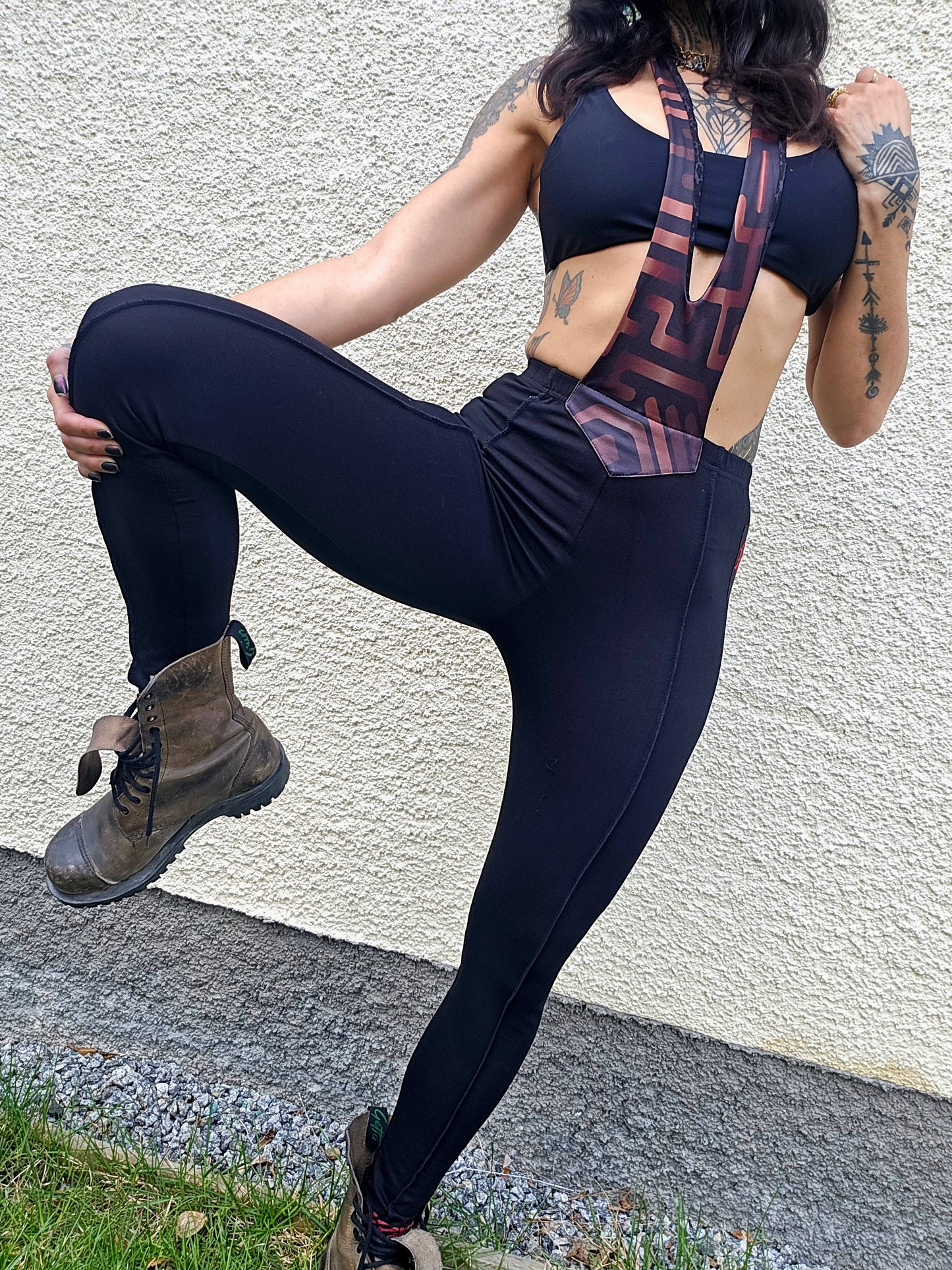 Black Suspender Leggings