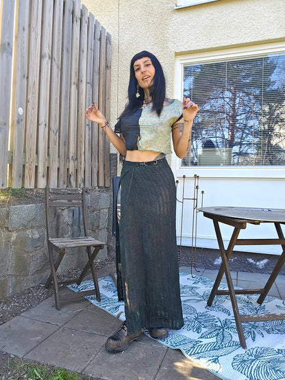 Long skirt with open side