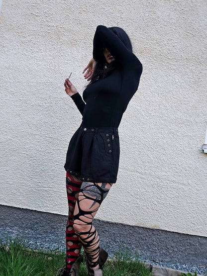 Black shorts with brass studs