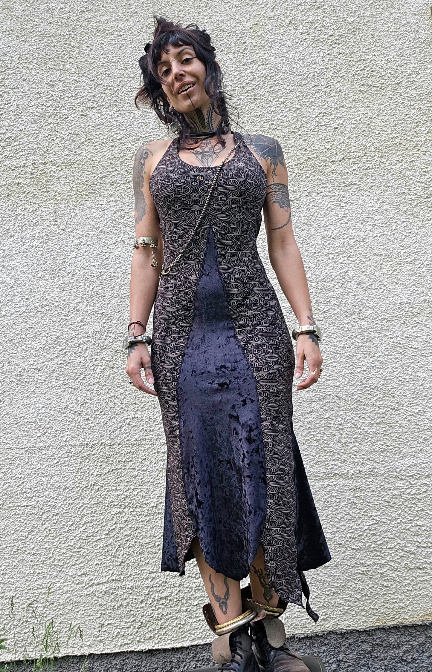 Long dress with shipibo inspired print