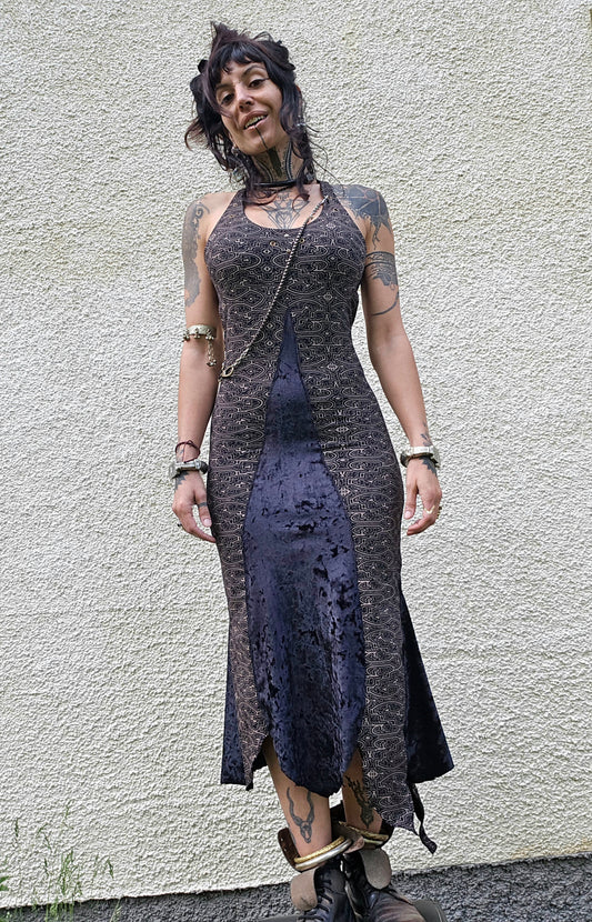 Long dress with shipibo inspired print